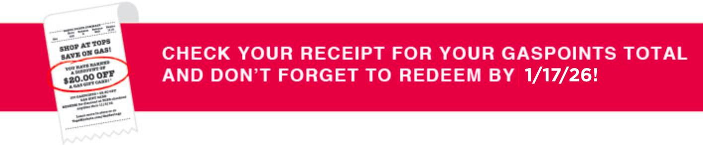 Make sure to check your receipt for your GasPoints Total